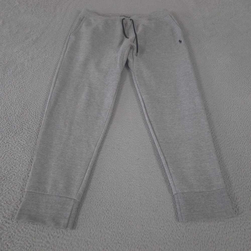 Polo Ralph Lauren Pants Mens L Tall Gray Double Knit Joggers Tapered Leg Pony
